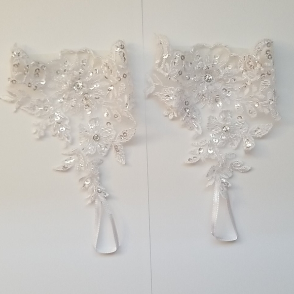 Lace Barefoot Sandals with Beads & Sequins - Picture 1 of 1